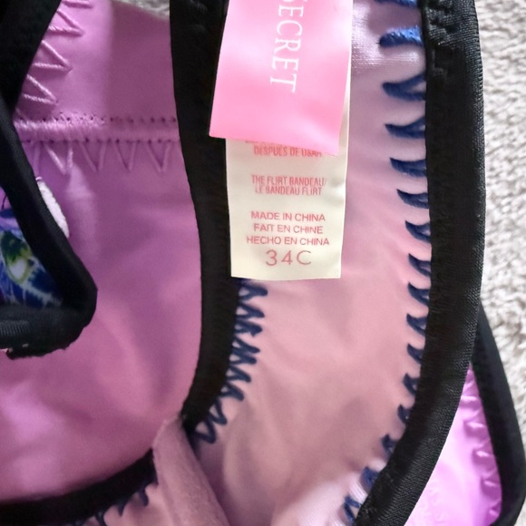 VICTORIA’S SECRET Pink & Blue Bikini with Lightly Lined Cups & Removable Straps - Picture 4 of 6